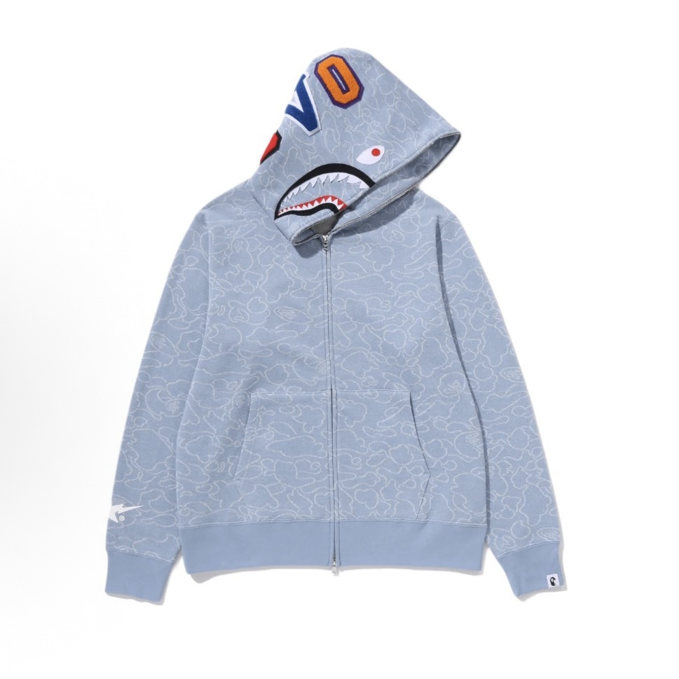 A BATHING APE BAPE X OVO FW25 聯名款 鯊魚外套 貓頭鷹 水藍-1L73115909