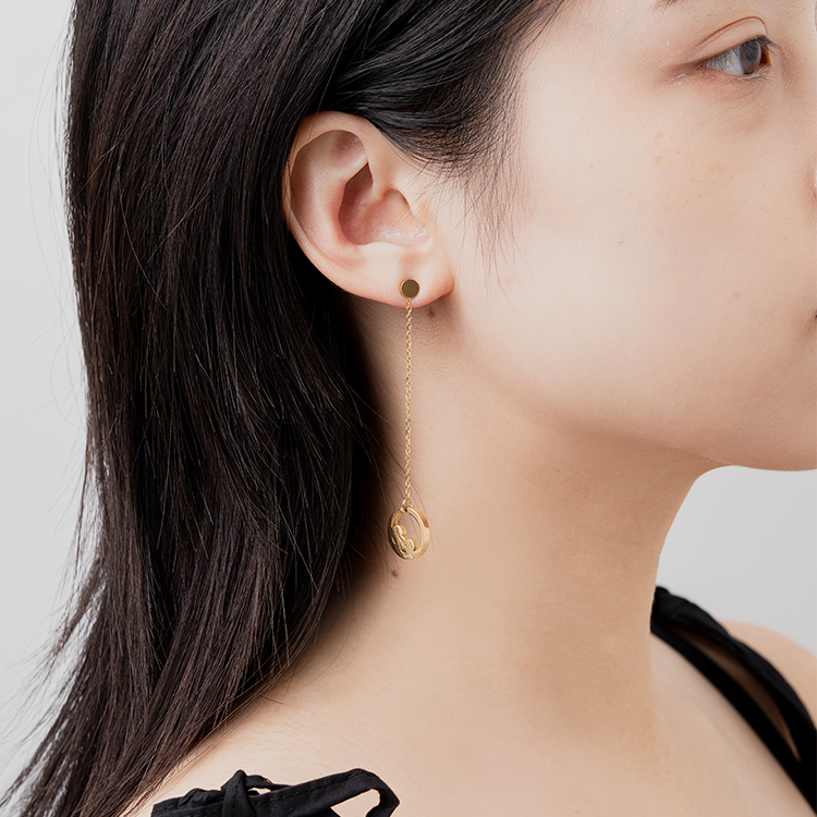 miramira微光｜白鋯石鏤空圈墜耳環D1848-金37461