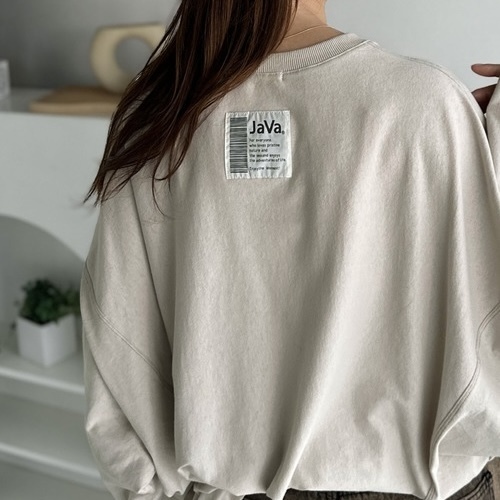 JaVa 外縫線 蝙蝠袖 後標誌 純棉 長袖 上衣 日本代購 96302736