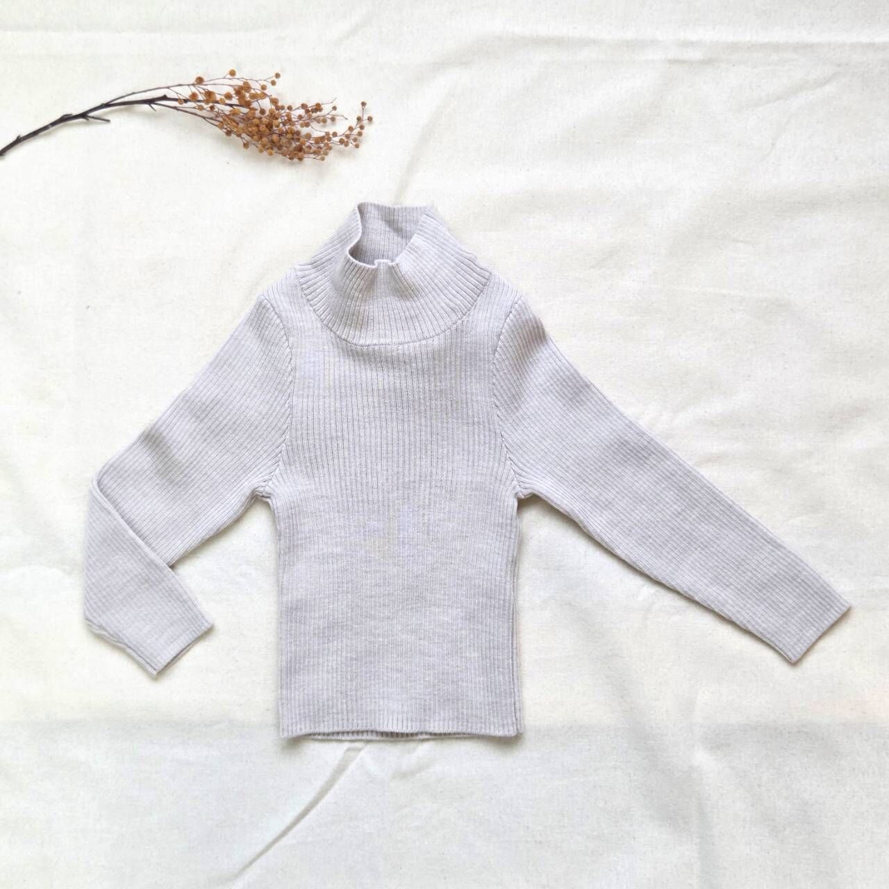 mes kids des fleurs 高領羊毛針織衫 Turtleneck sweater-grey
