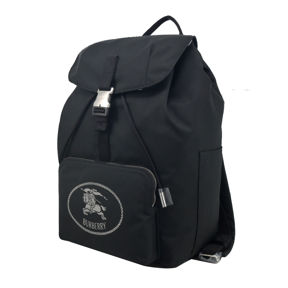 【JS’Maxx】 BURBERRY Orkney 翻蓋束口後背包(黑色)