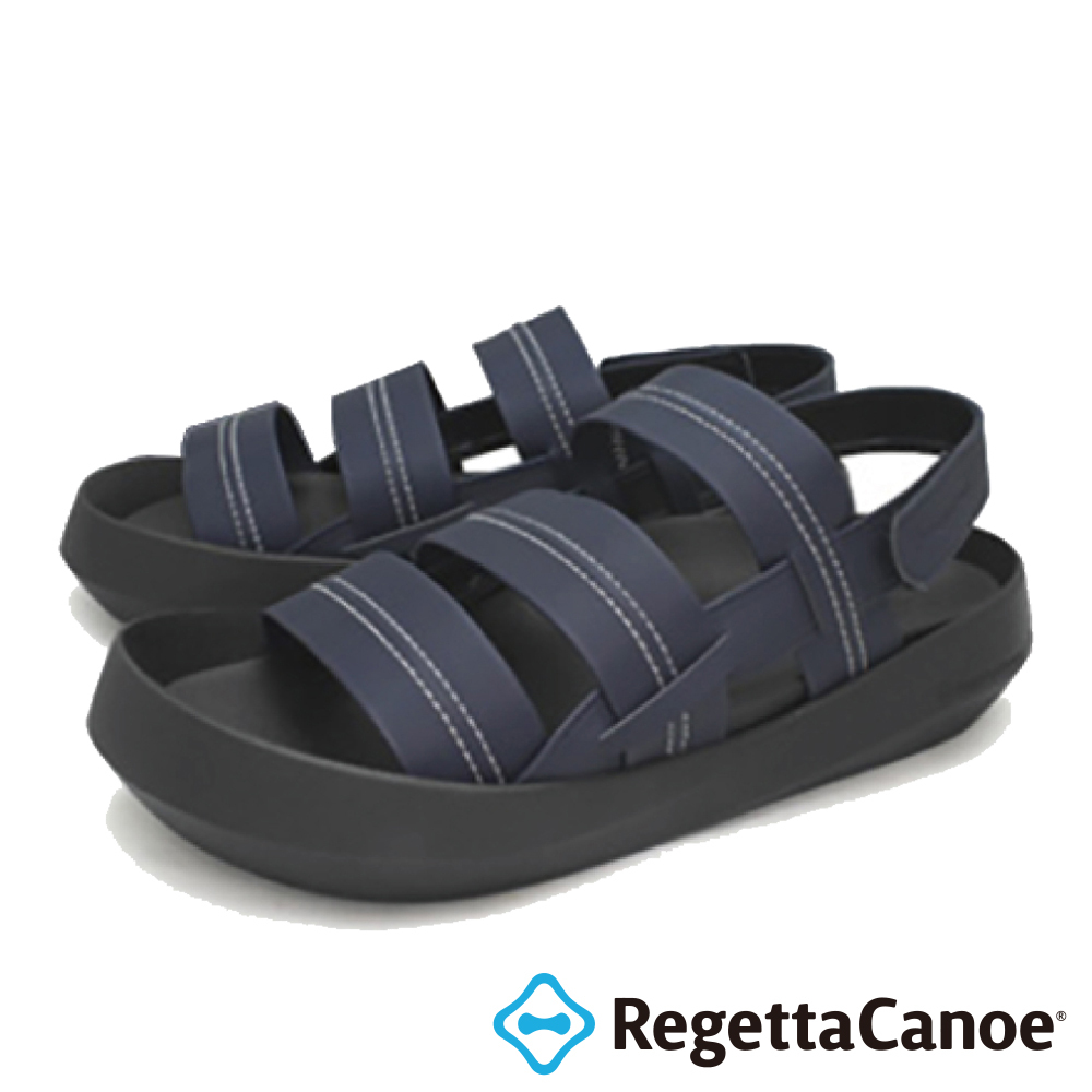 大阪樂步健康鞋 RegettaCanoe -輕量魔鬼氈後帶涼鞋CJEW7606(NVY-海軍藍)