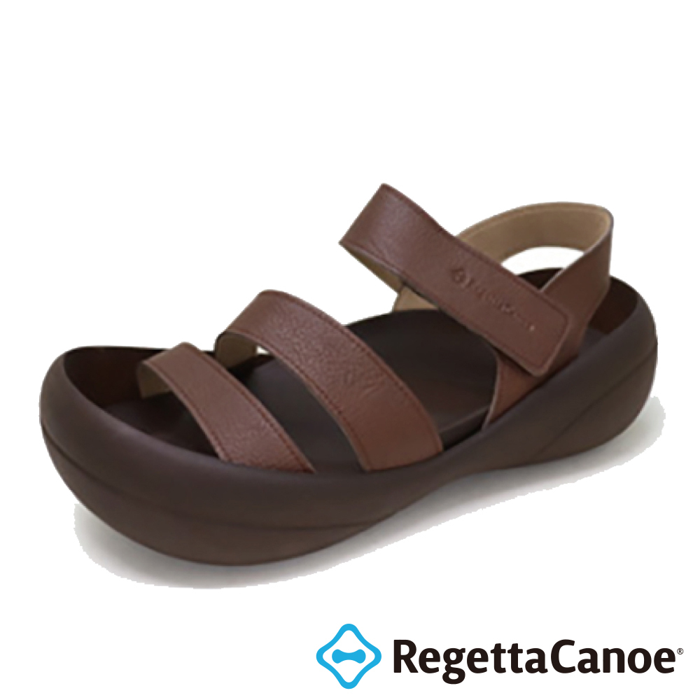 大阪樂步健康鞋 RegettaCanoe -魔鬼氈後帶涼鞋CJBF5178(DBR-深咖啡/BLK-黑色)