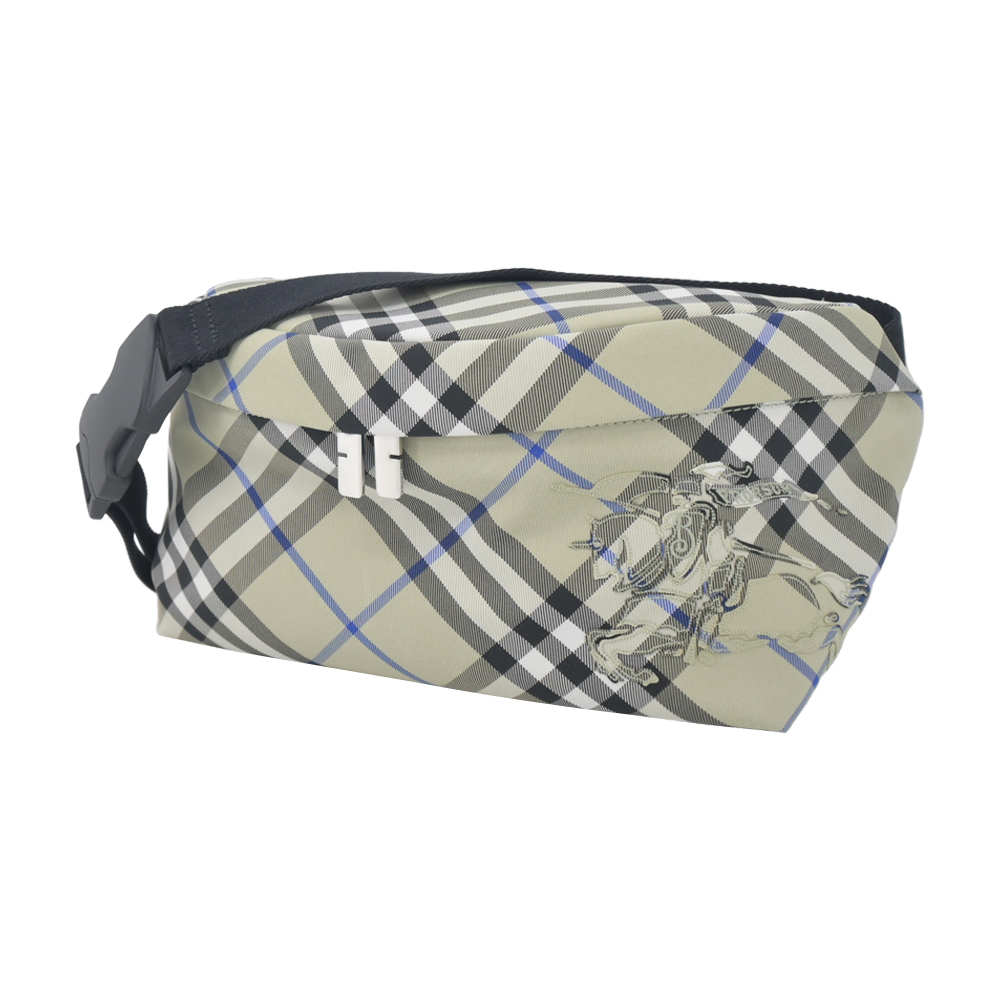 【JS’Maxx】BURBERRY 新款格紋戰LOGO肩背/腰包(青苔色)