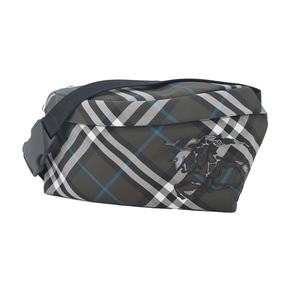 【JS’Maxx】BURBERRY 新款格紋戰LOGO肩背/腰包(棕色)
