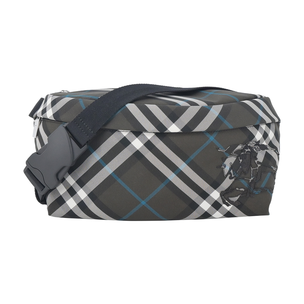 【JS’Maxx】BURBERRY 新款格紋戰LOGO肩背/腰包(棕色)