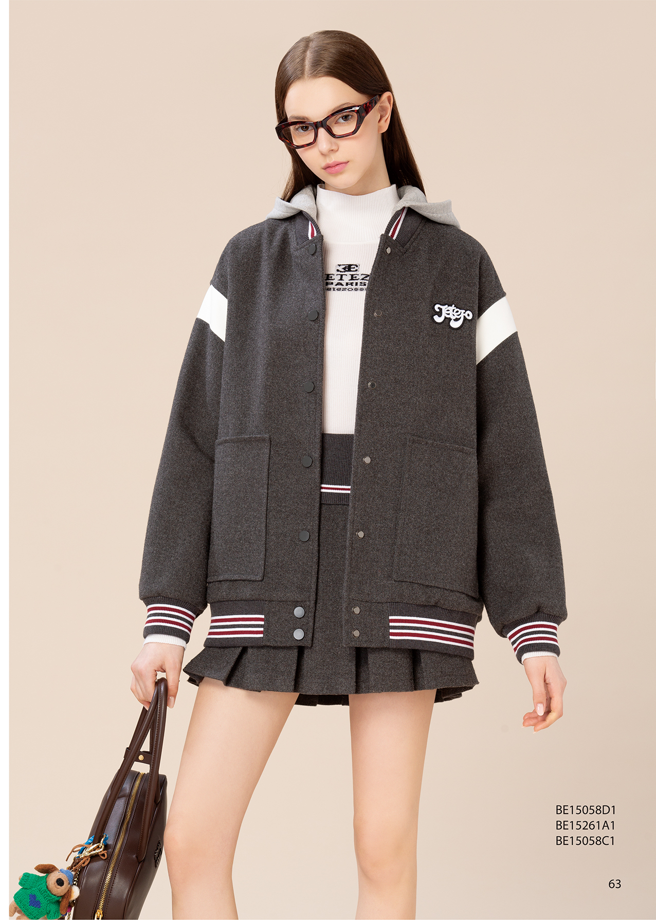 BE15058C2 學院線條針織百褶短裙