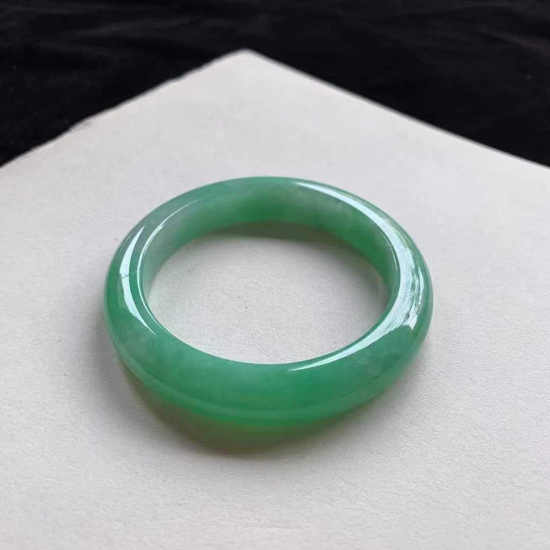 翡翠陽綠正圈手鐲,天然翡翠A玉, 緬甸玉, Jade, Jadeite
