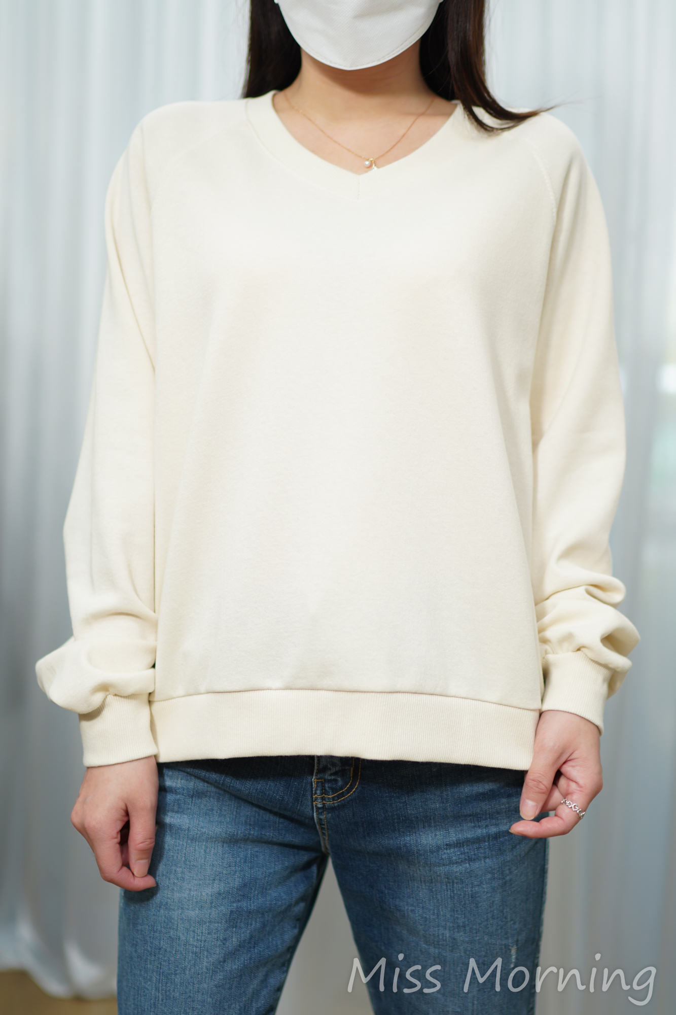 V領款薄棉tee(14943)