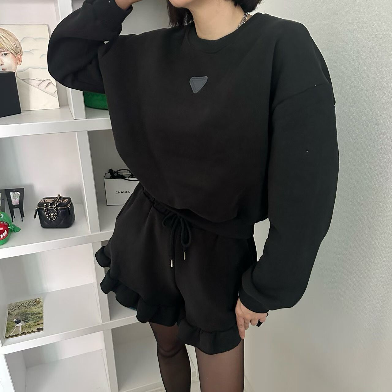 三角布標內刷絨棉衛衣