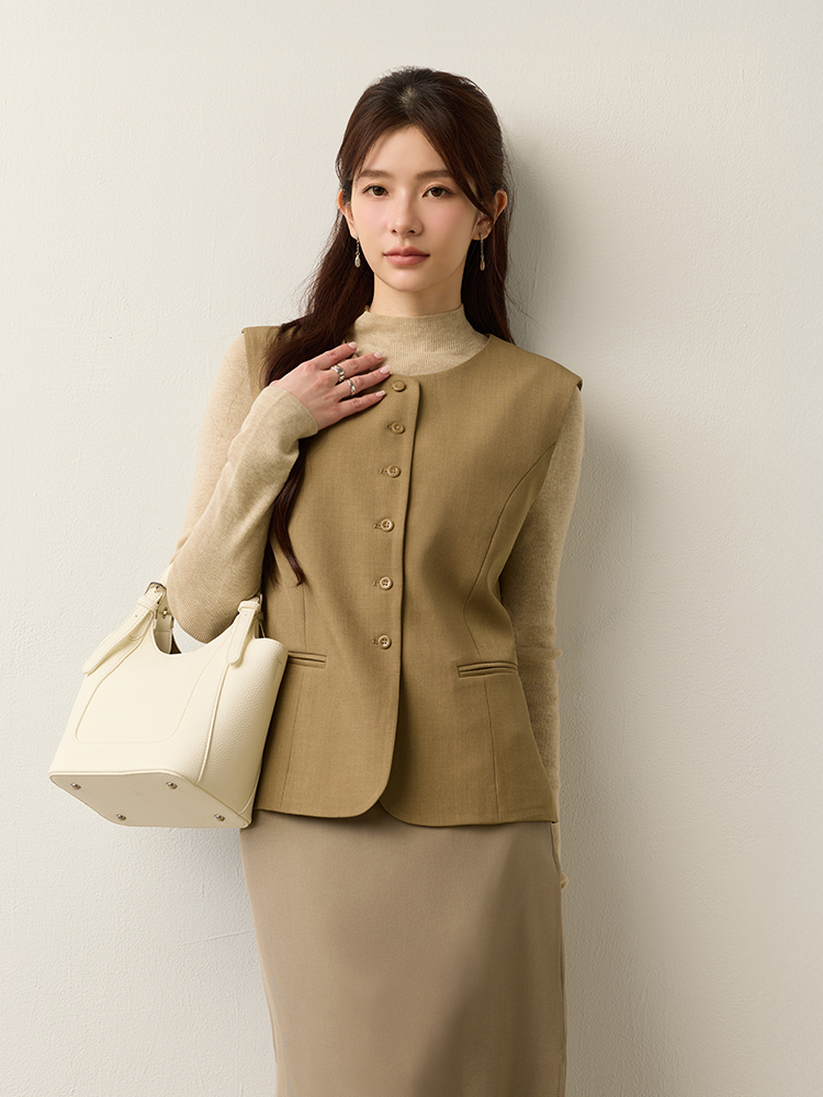 時髦質感西裝背心