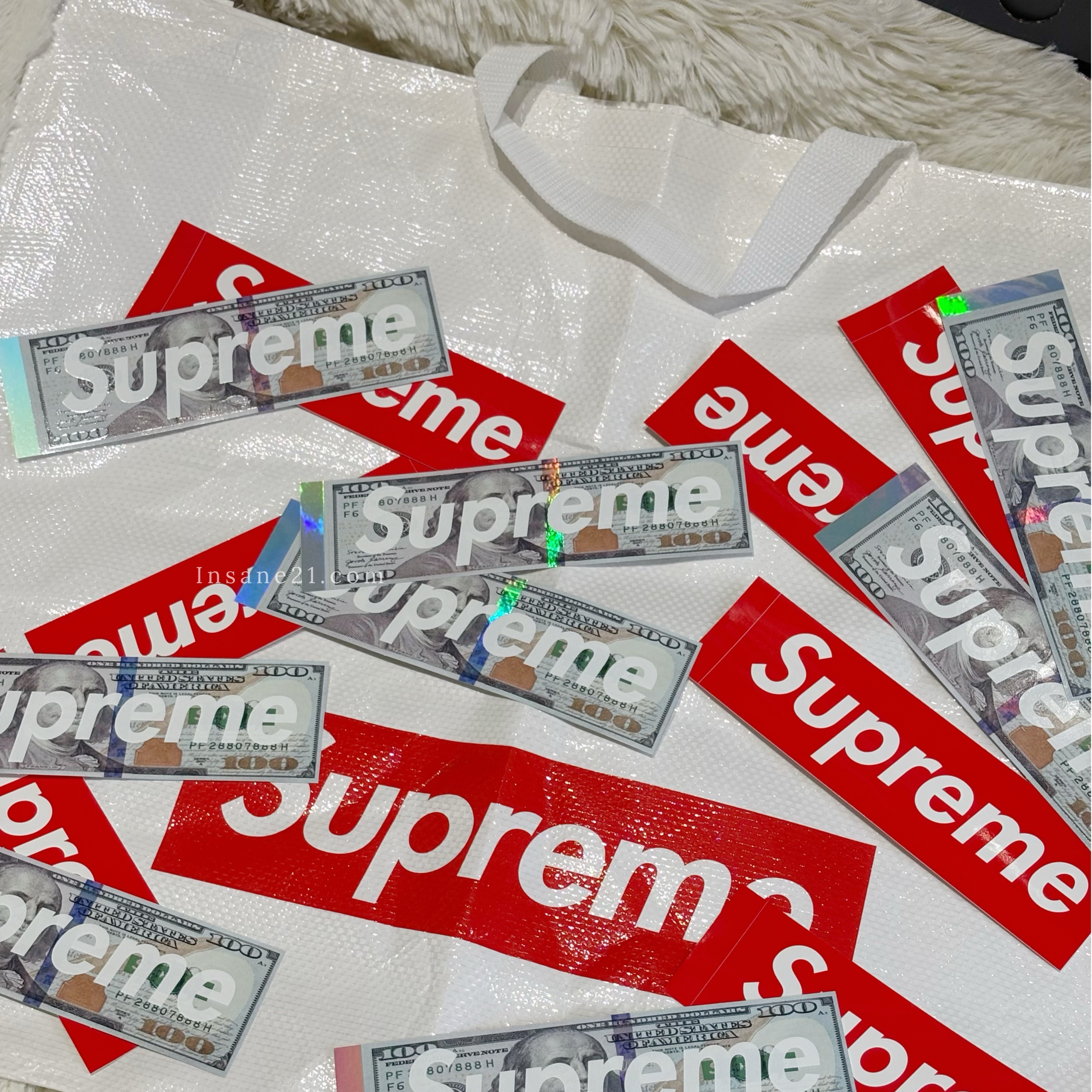 SUPREME 貼紙/環保袋 潮牌 購物袋 袋子 大//中//小 日本