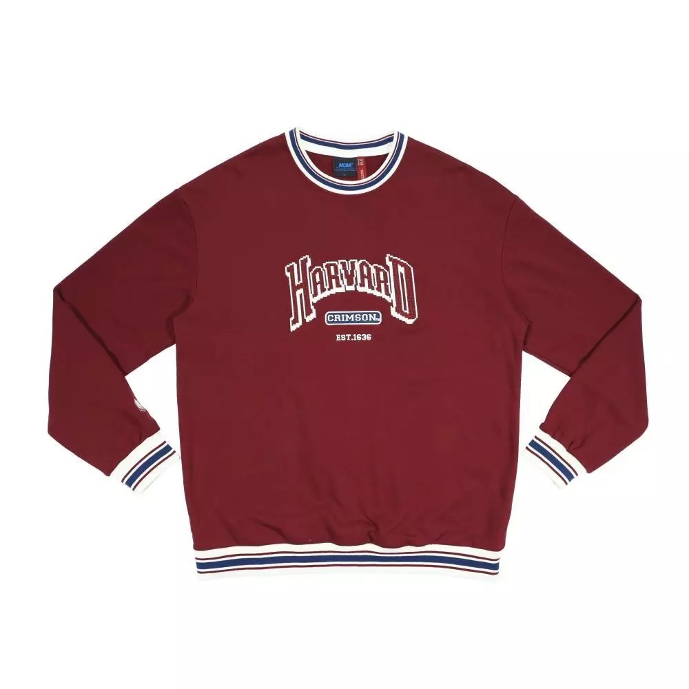 NCAA 大學T 酒紅 像素風 復古圓領 中性 7555100240