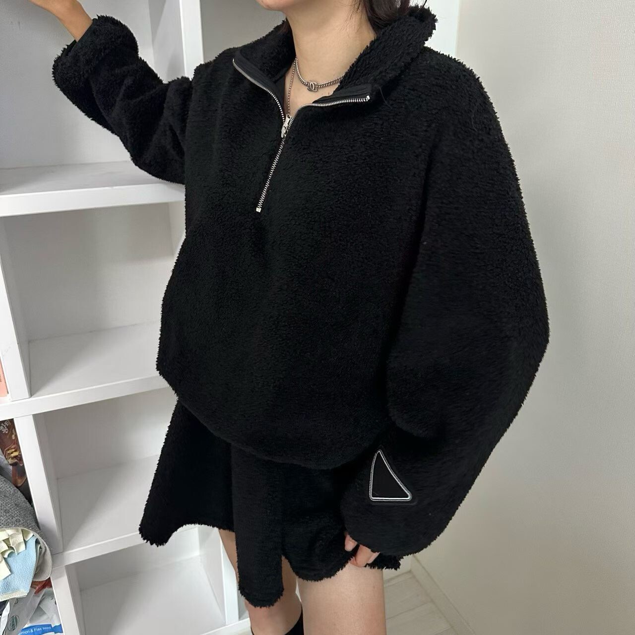 拉鍊開襟絨毛衛衣