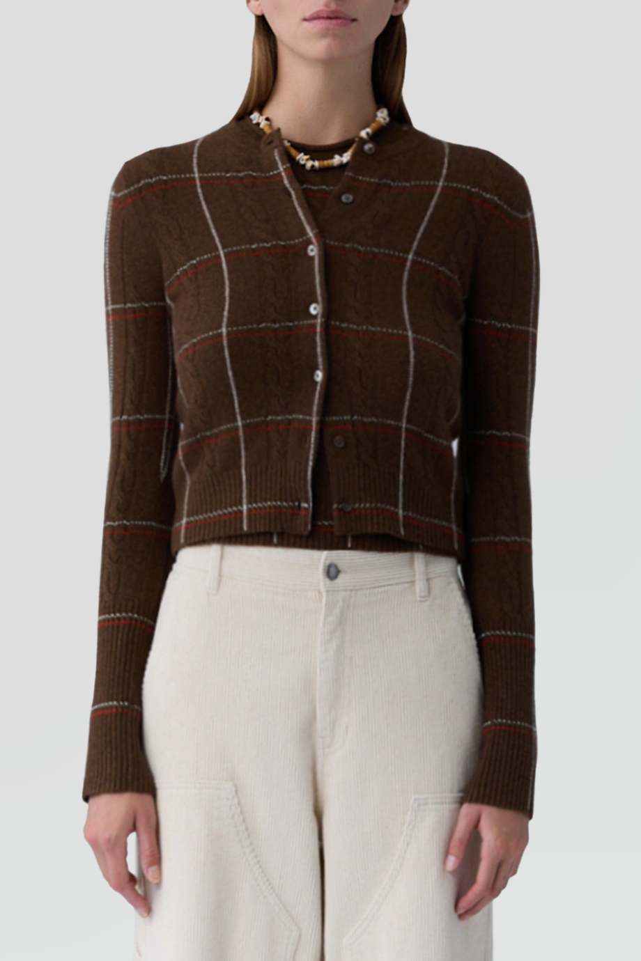 Guest in Residence｜JANE 格紋羊絨針織外套