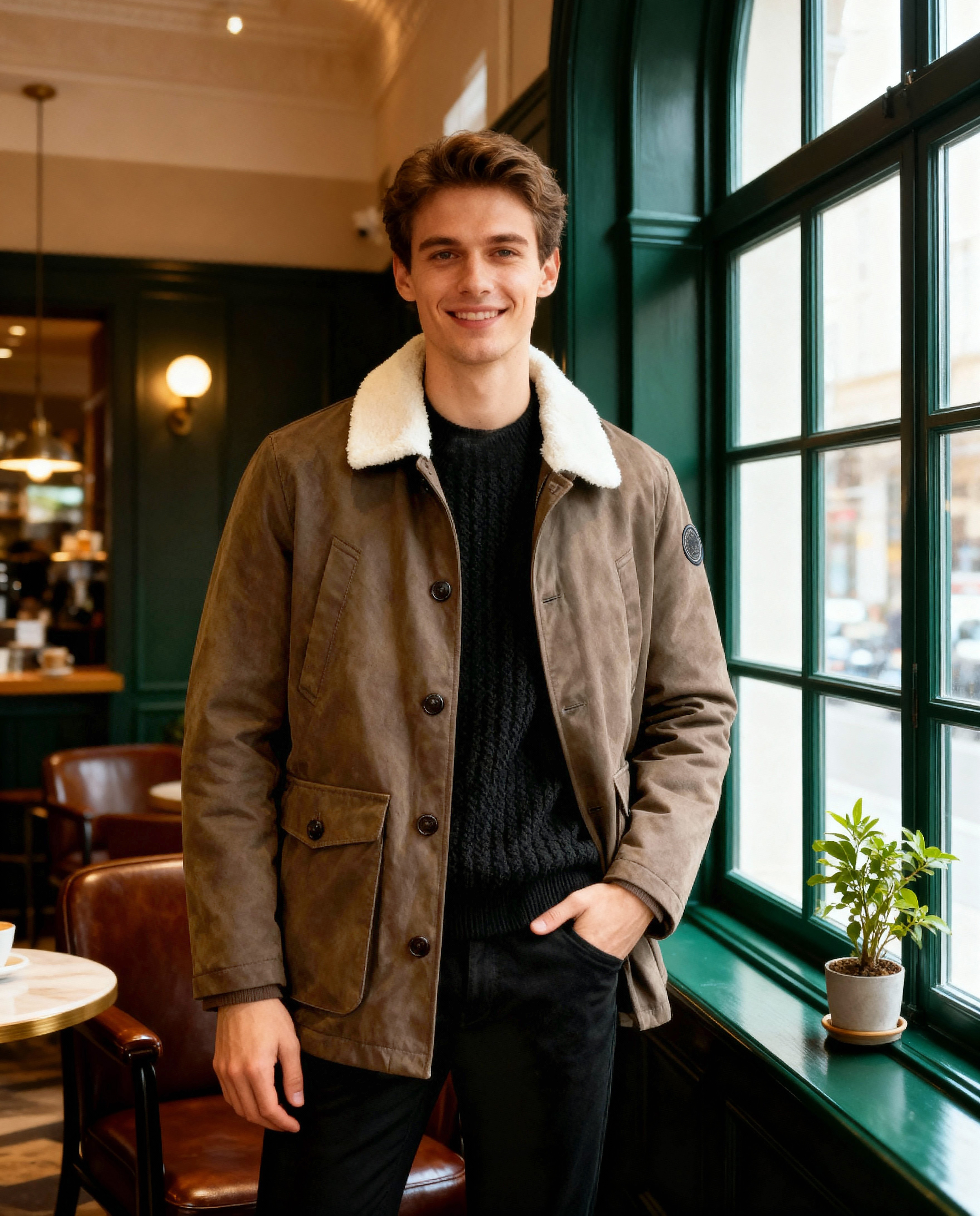 248063男裝多口袋休閒棉夾克外套