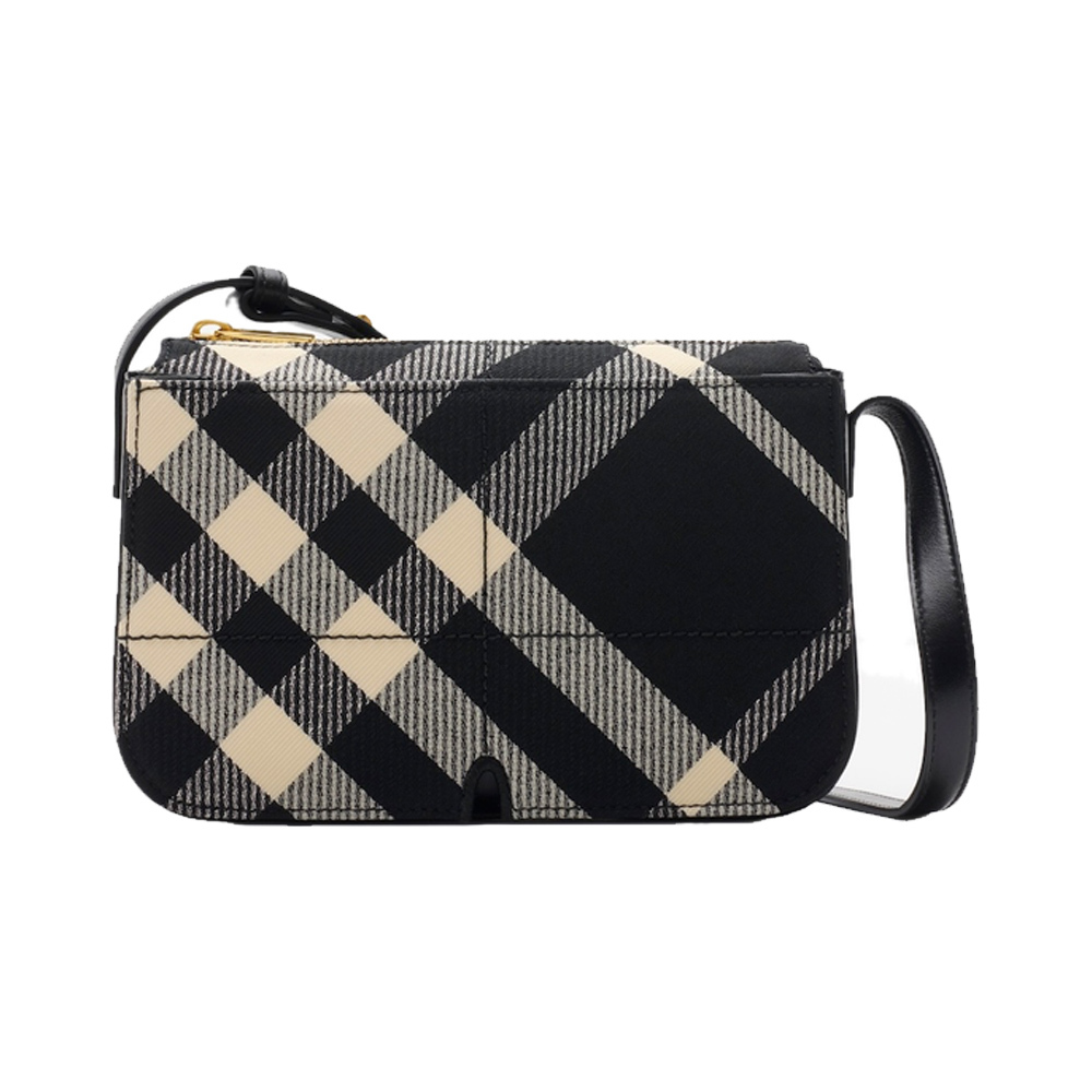 【JS’Maxx】BURBERRY Snip新款格紋斜背包(黑色)