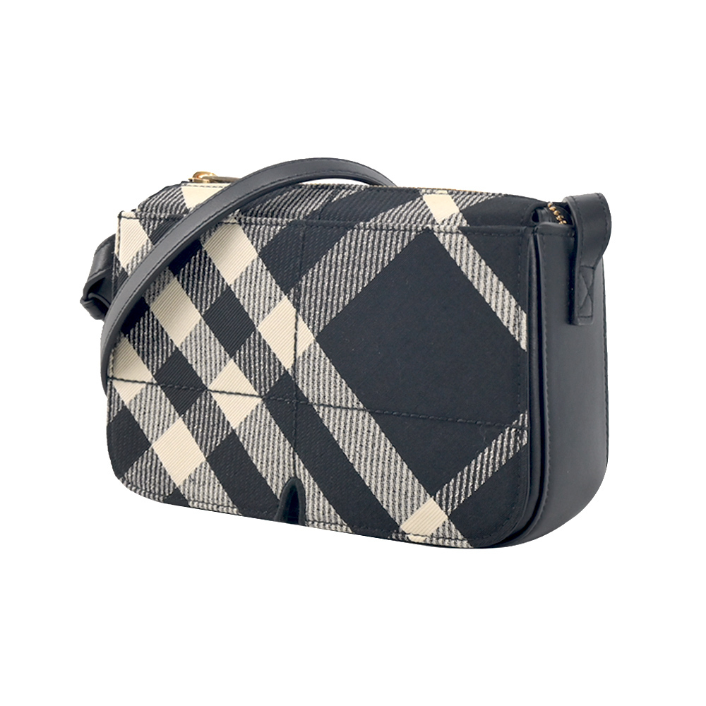 【JS’Maxx】BURBERRY Snip新款格紋斜背包(黑色)