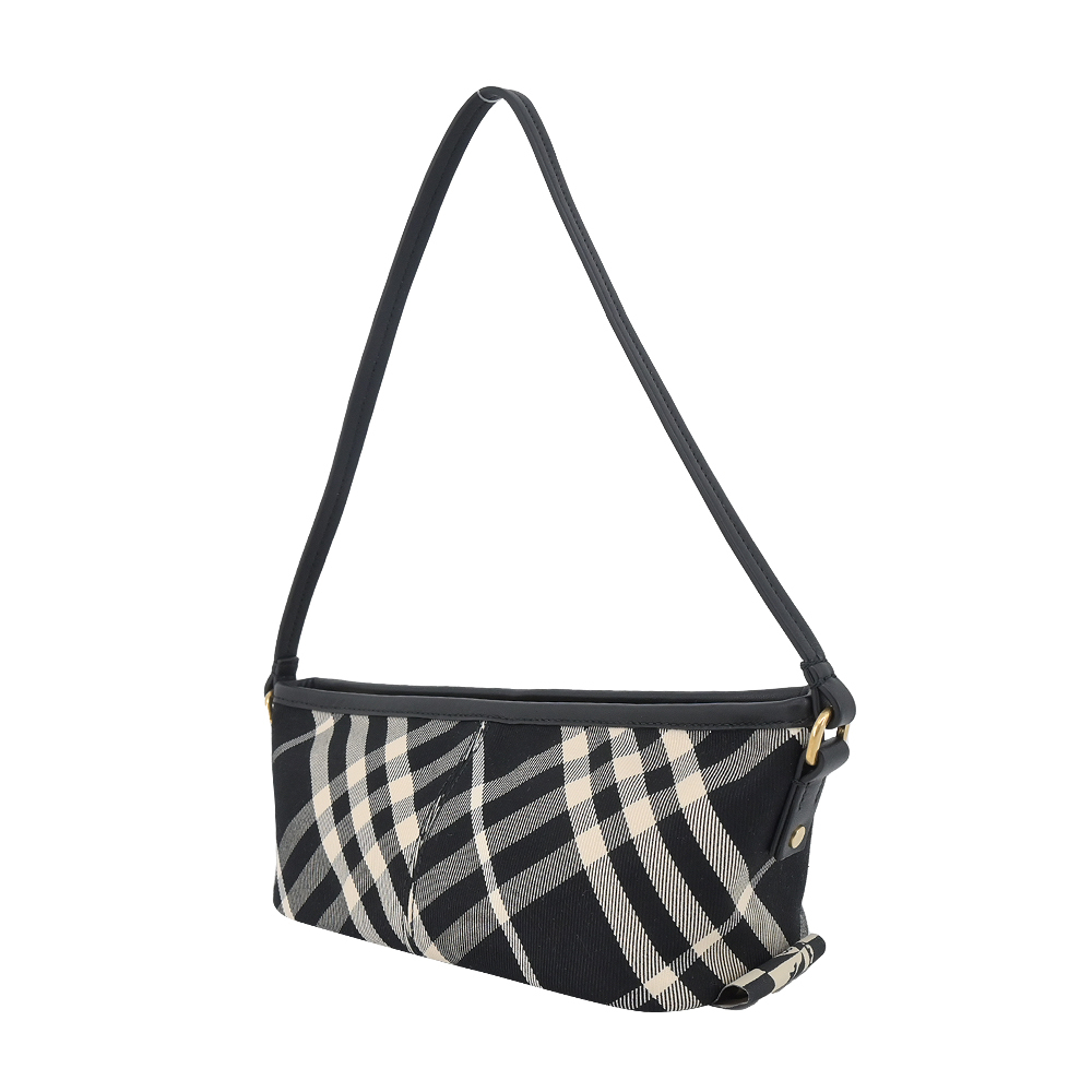 【JS’Maxx】BURBERRY 新款格紋迷你手提包(黑色/白布色)