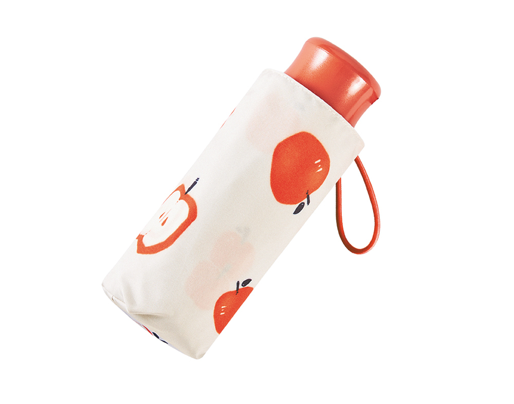 RAINSTORY蘋果刺蝟抗UV手開迷你口袋傘(橘)