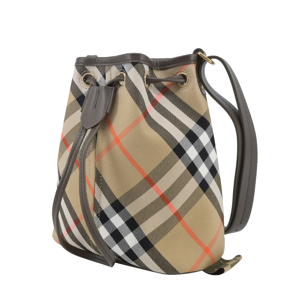 【JS’Maxx】BURBERRY 新款格紋迷你水桶包(沙色)