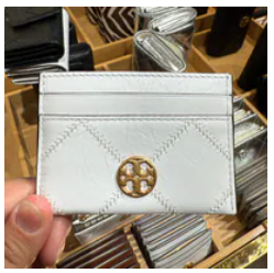 PS85 Tory Burch 171545 Willa Glazed Slim Card Case 0425 Blanc / 100