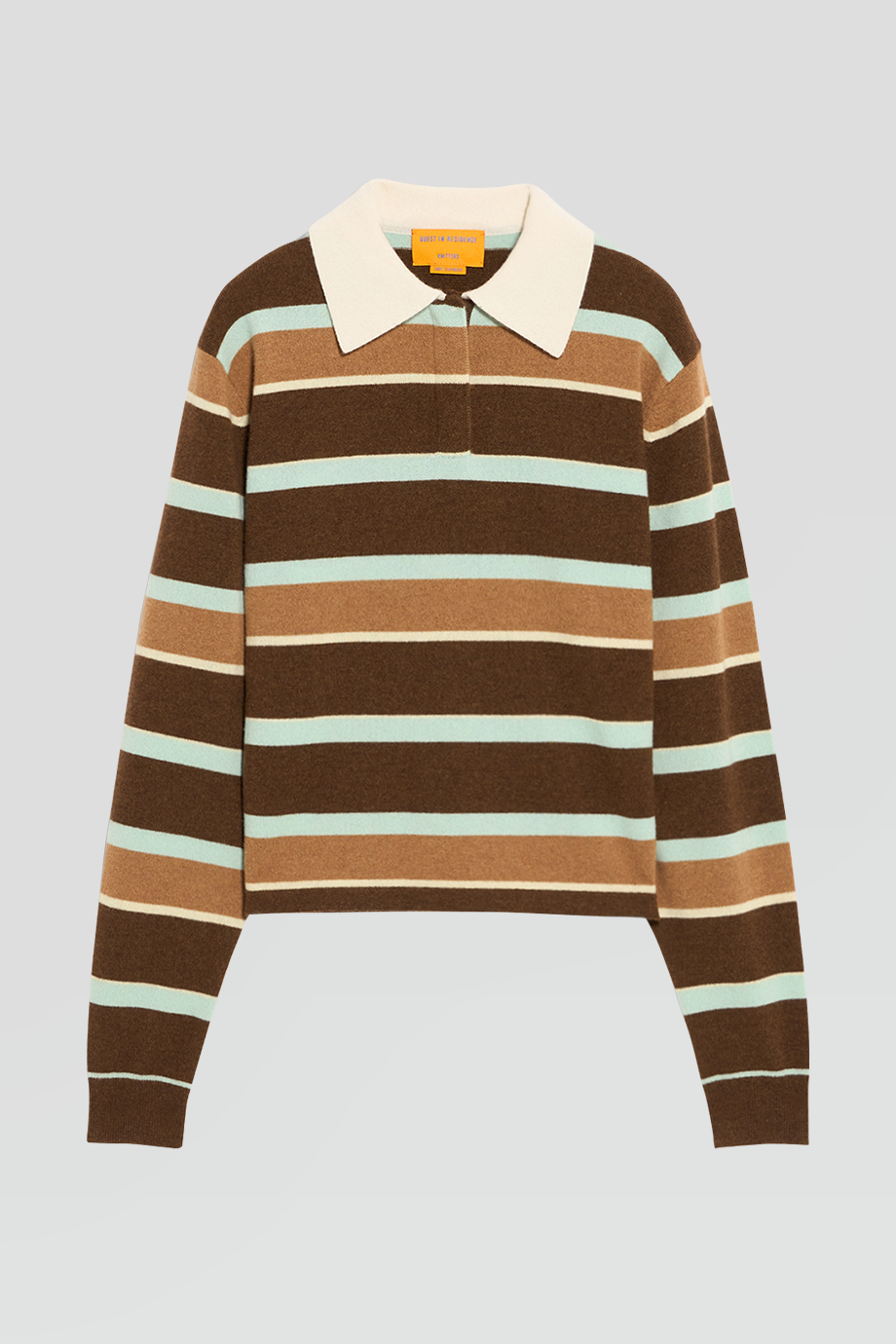 Guest in Residence｜CROPPED Polo領條紋羊絨短版上衣