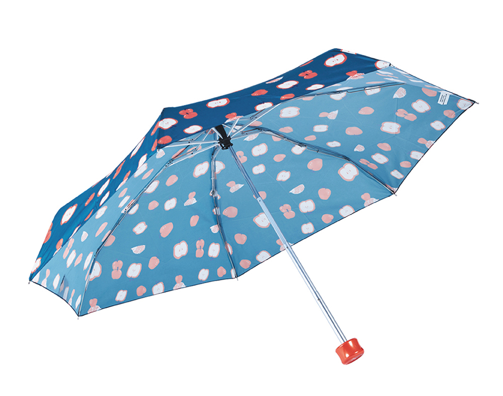 RAINSTORY蘋果刺蝟抗UV手開迷你口袋傘(藍)