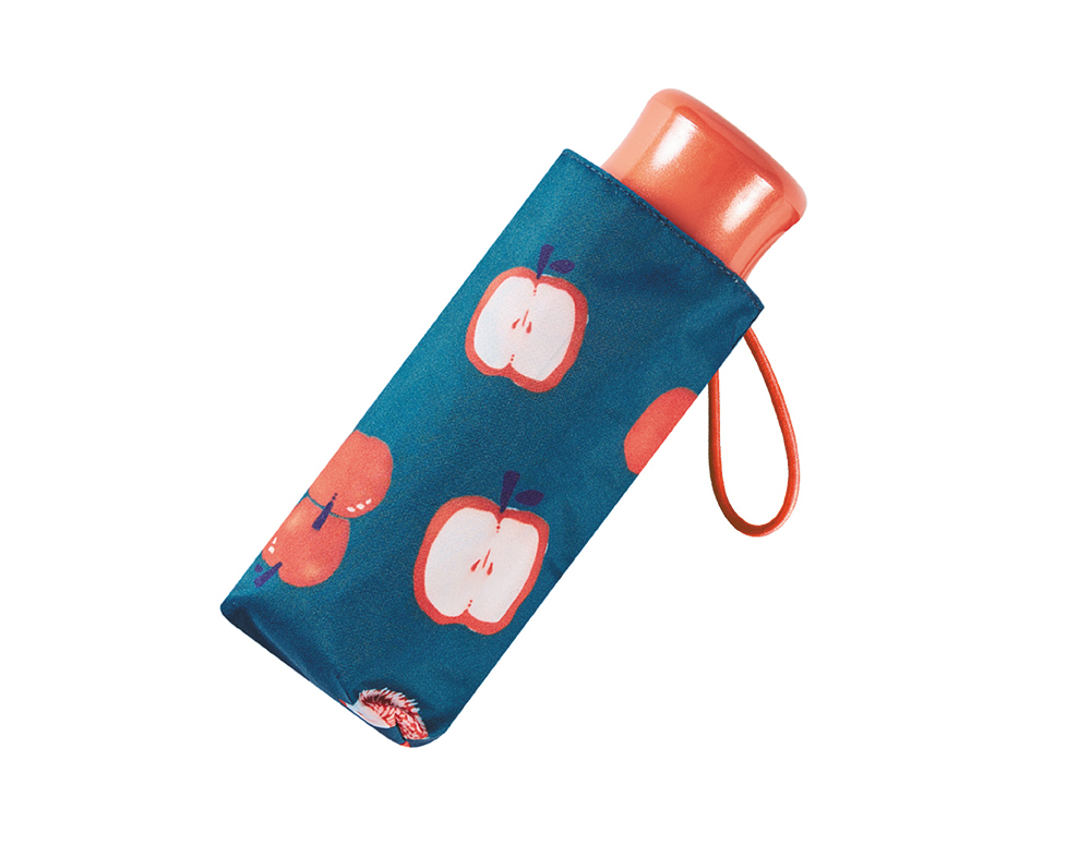 RAINSTORY蘋果刺蝟抗UV手開迷你口袋傘(藍)