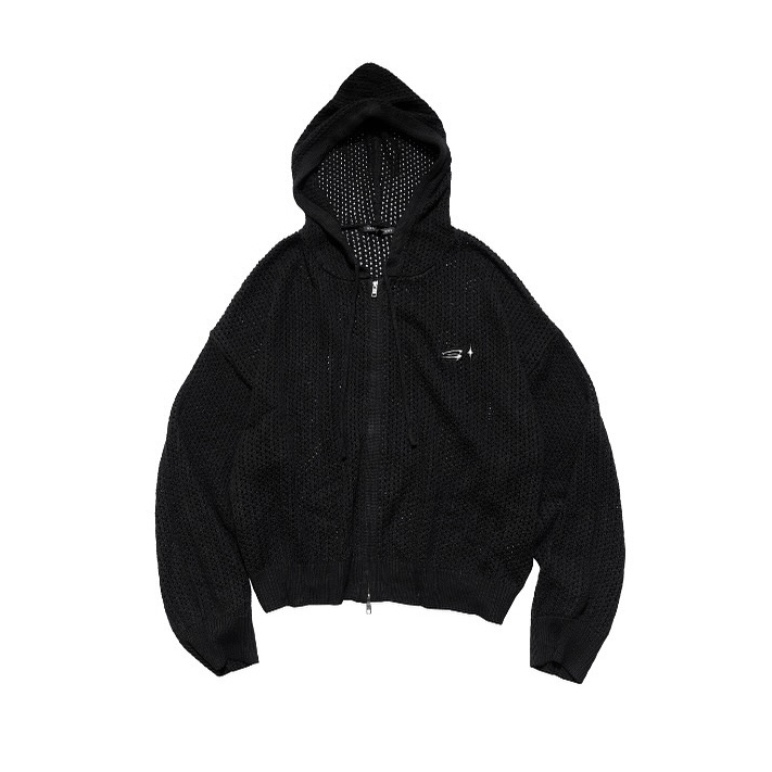 【車庫服飾】E'TREALOUEST EAL Hole Knit Double Zipper Sweater