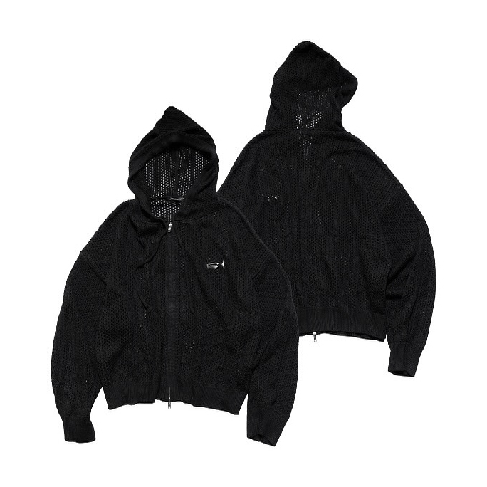 【車庫服飾】E'TREALOUEST EAL Hole Knit Double Zipper Sweater