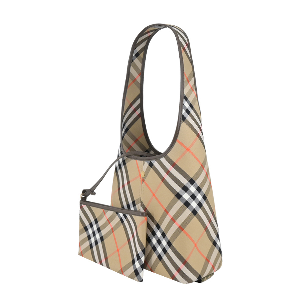 【JS’Maxx】BURBERRY 新款格紋小號格紋肩背包(沙色)
