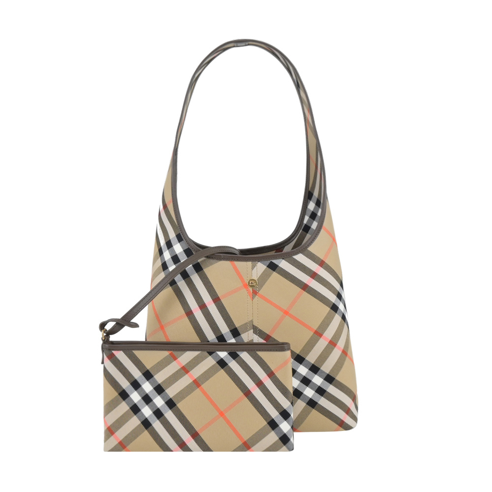 【JS’Maxx】BURBERRY 新款格紋小號格紋肩背包(沙色)