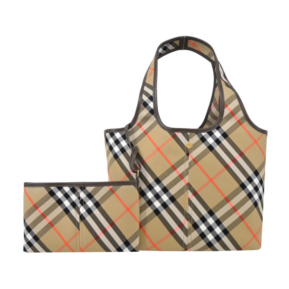 【JS’Maxx】BURBERRY 新款格紋小號格紋托特包(沙色)