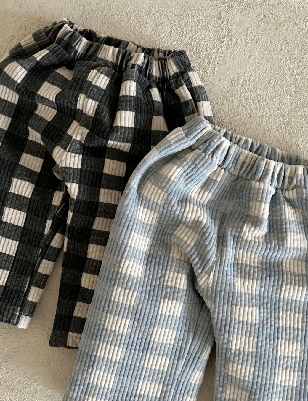 復古燈芯絨格紋長褲