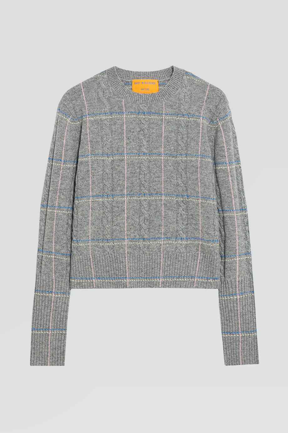 Guest in Residence｜SHRUNKEN 圓領格紋羊絨毛衣