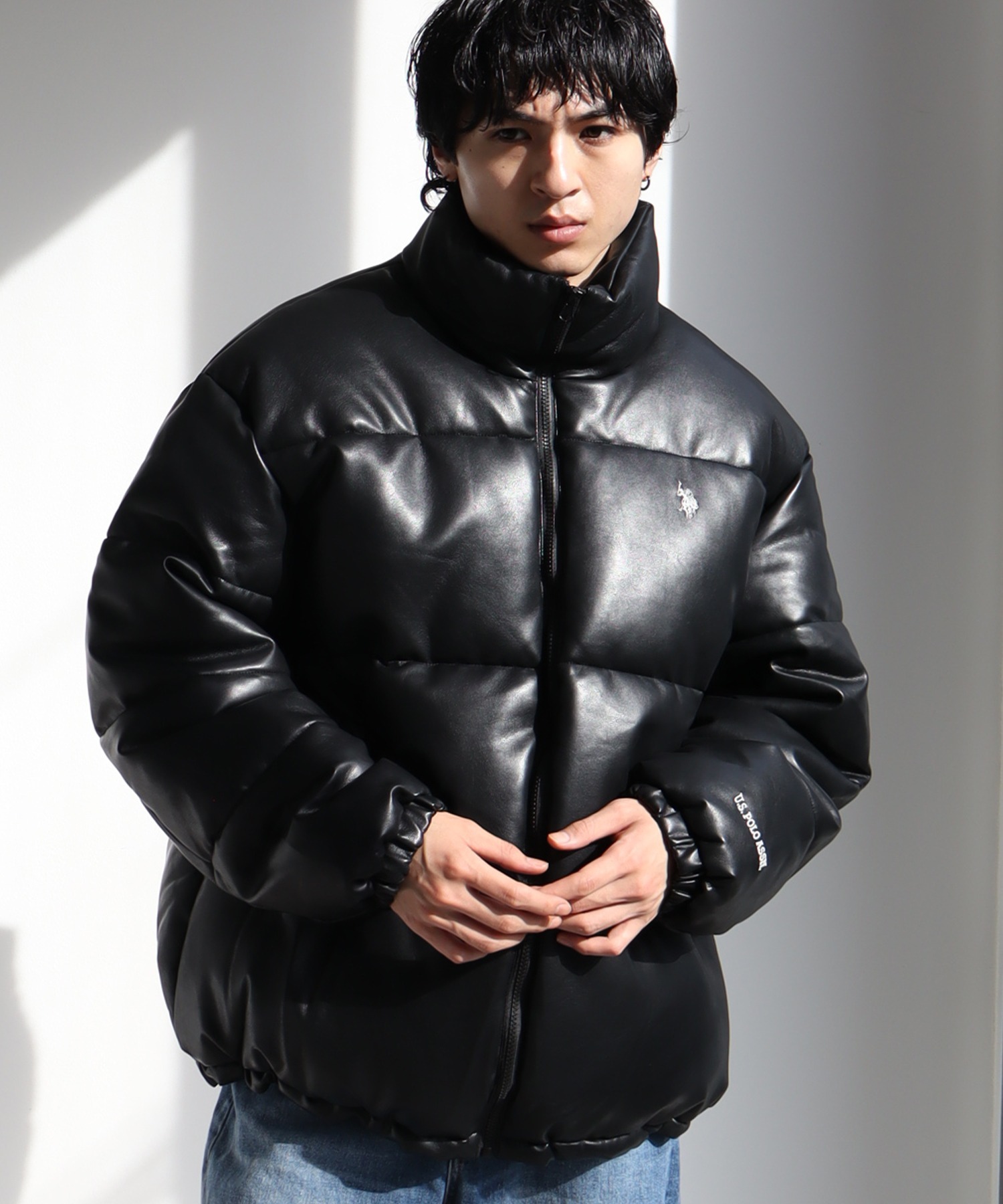 預購┃U.S. POLO ASSN. 刺繡 皮革 保暖 鋪棉 夾克 外套