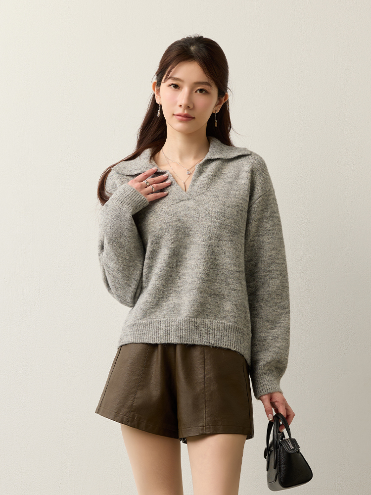 2603 小V翻領針織上衣