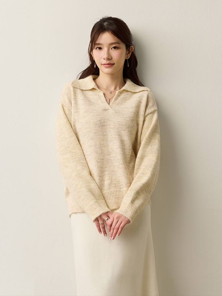 2603 小V翻領針織上衣