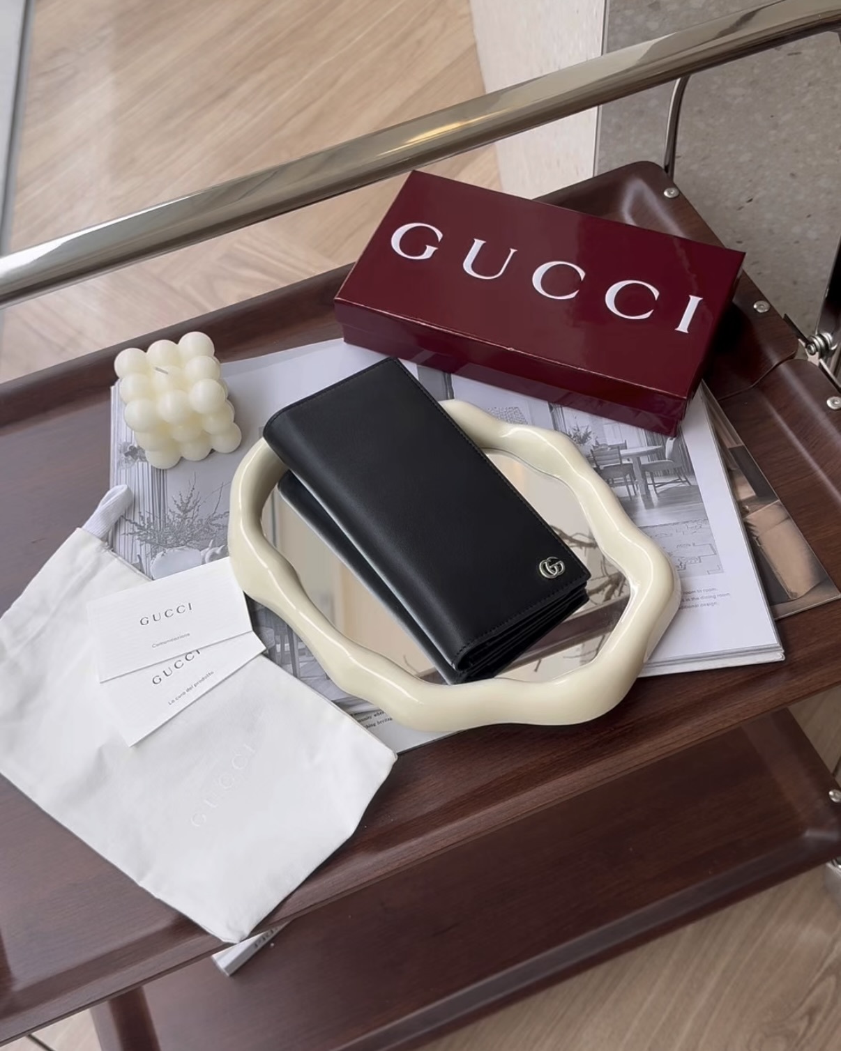 GUCCI｜GG MARMONT 長夾 黑銀