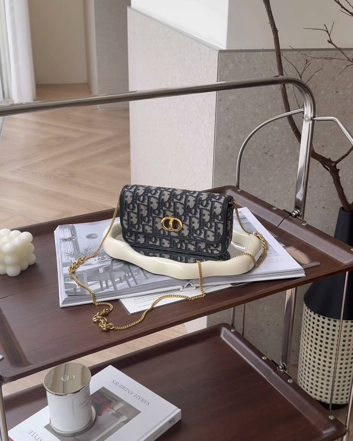 DIOR｜OBLIQUE MISS CARO 鏈條包 藍色老花