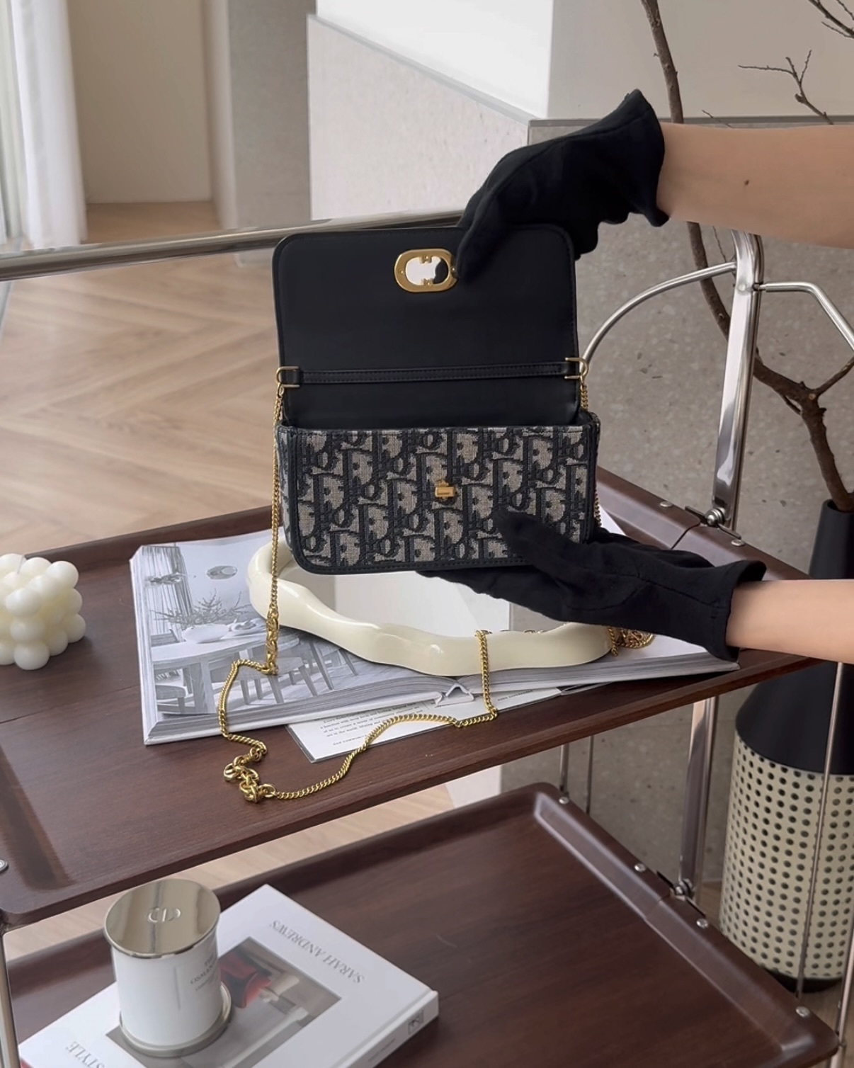 DIOR｜OBLIQUE MISS CARO 鏈條包 藍色老花