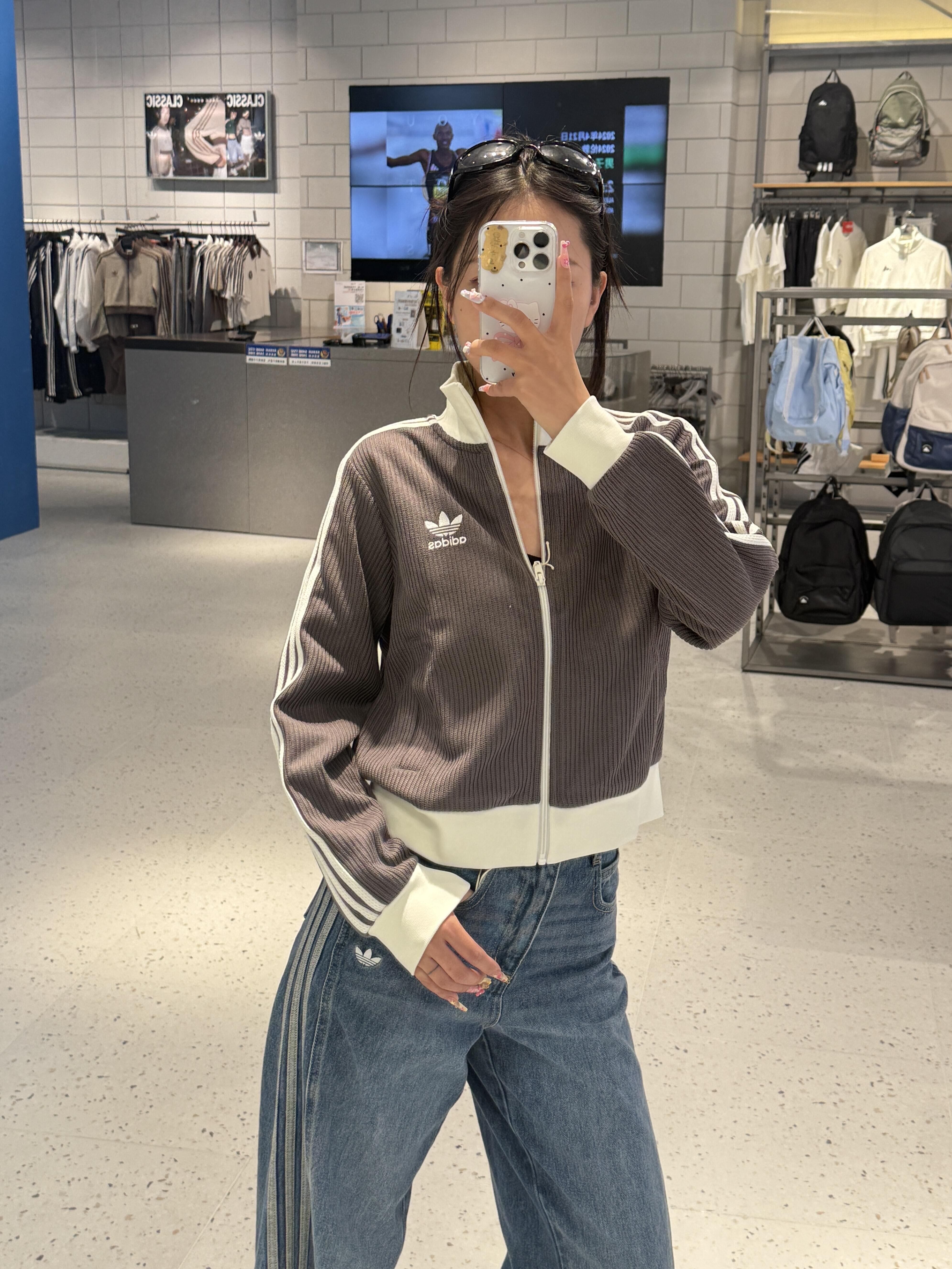 代購-Adidas originals TRACK TOP SS25 KNIT 三條紋 華夫格 寬松 外套 KC2650