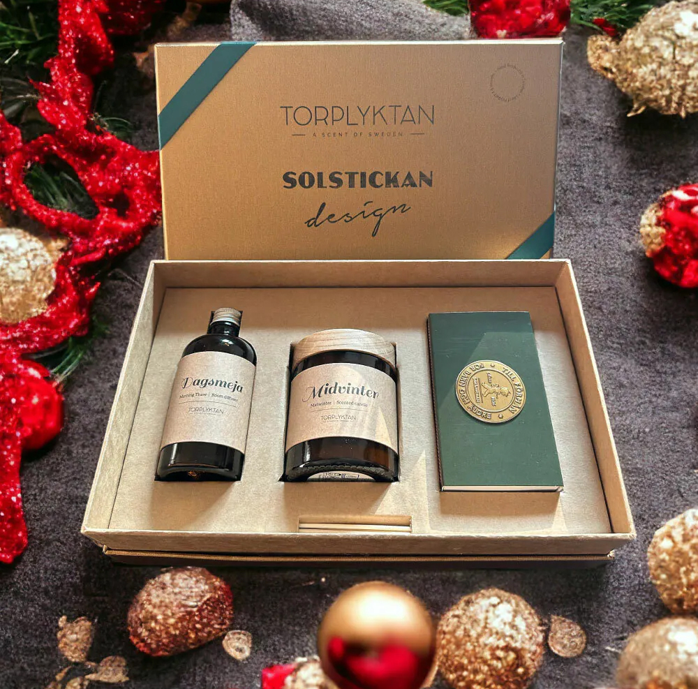 Torplyktan-solstickan 冬季禮盒,寒冬蠟燭,融冰擴香,Solstickan火柴