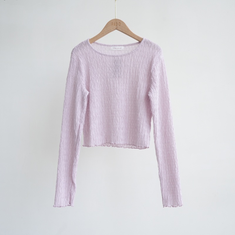 法朵Fado shop｜水波紋木耳領短版衫 0214106 五色