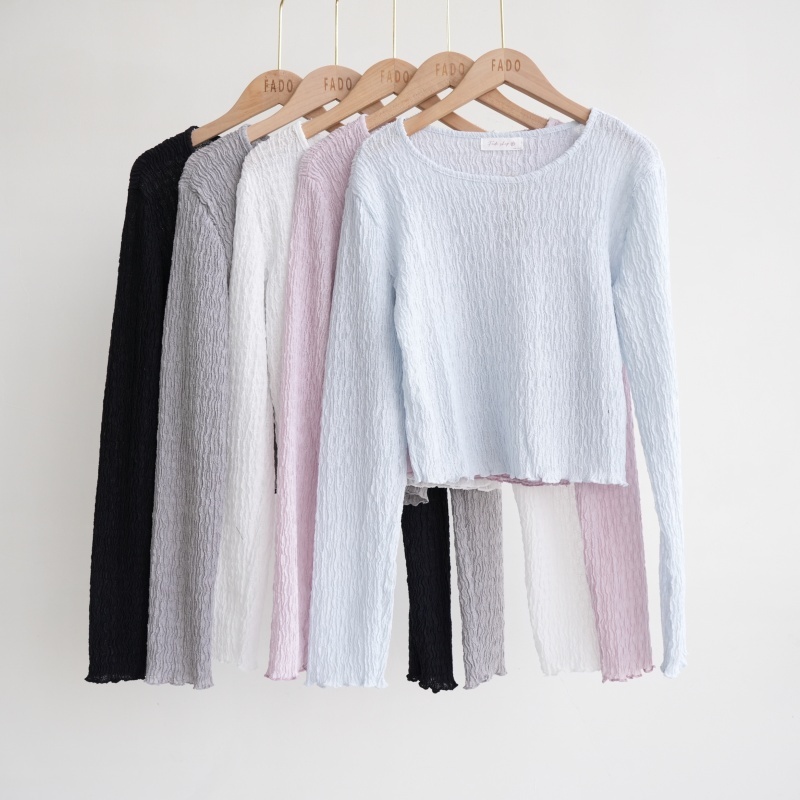 法朵Fado shop｜水波紋木耳領短版衫 0214106 五色