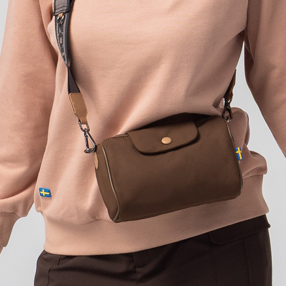 瑞典雲朵包系列｜防潑水 雲朵 圓筒包(巧克力)S