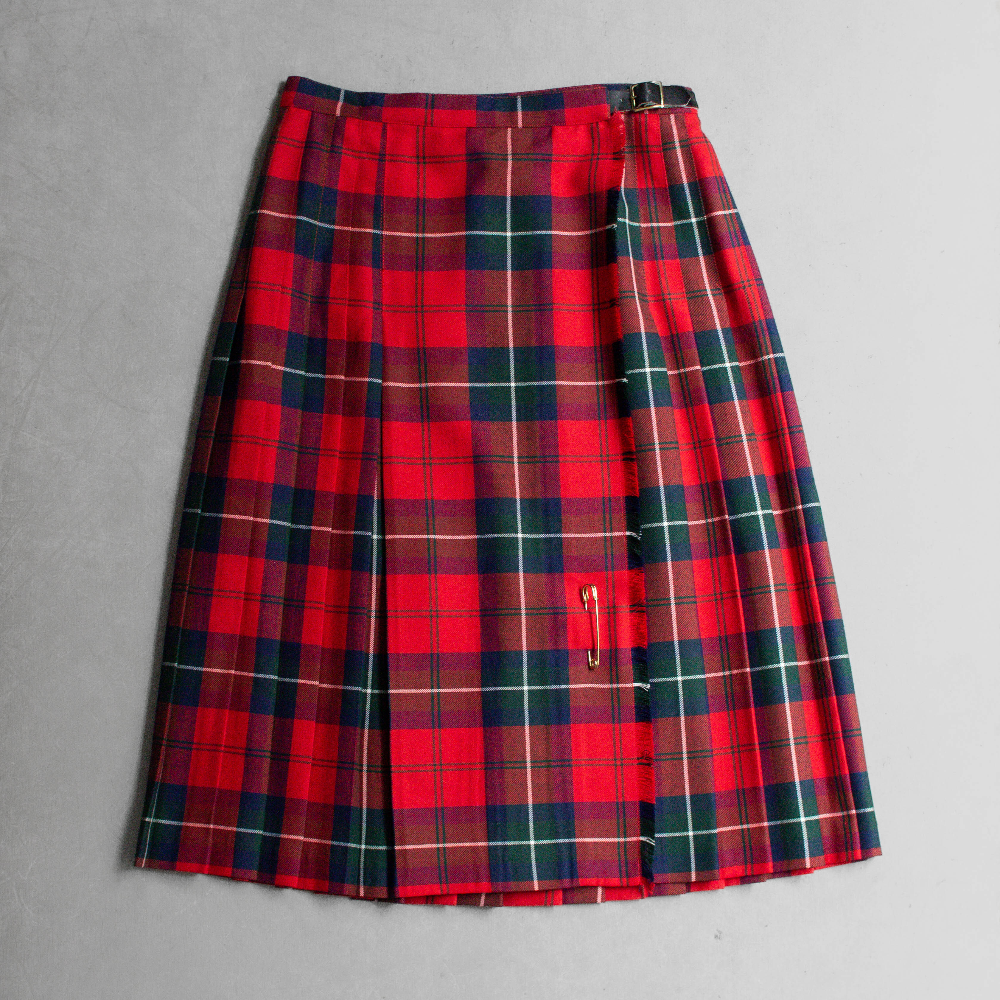 VINTAGE SCOTTISH KILTS 英國製 羊毛 紅色 格紋 百摺 蘇格蘭 片裙