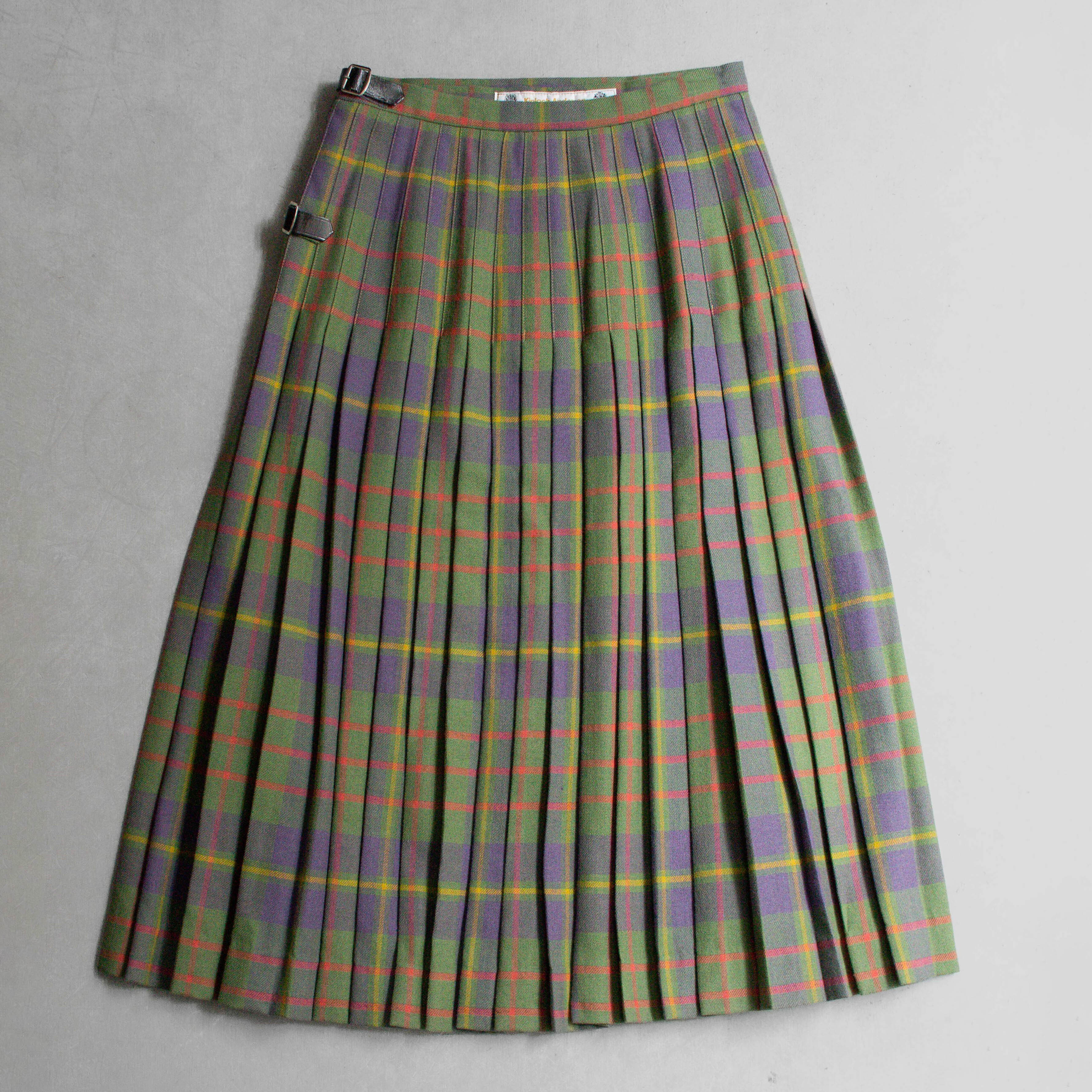 VINTAGE SCOTTISH KILTS 英國製 羊毛 綠色 格紋 百摺 蘇格蘭 片裙