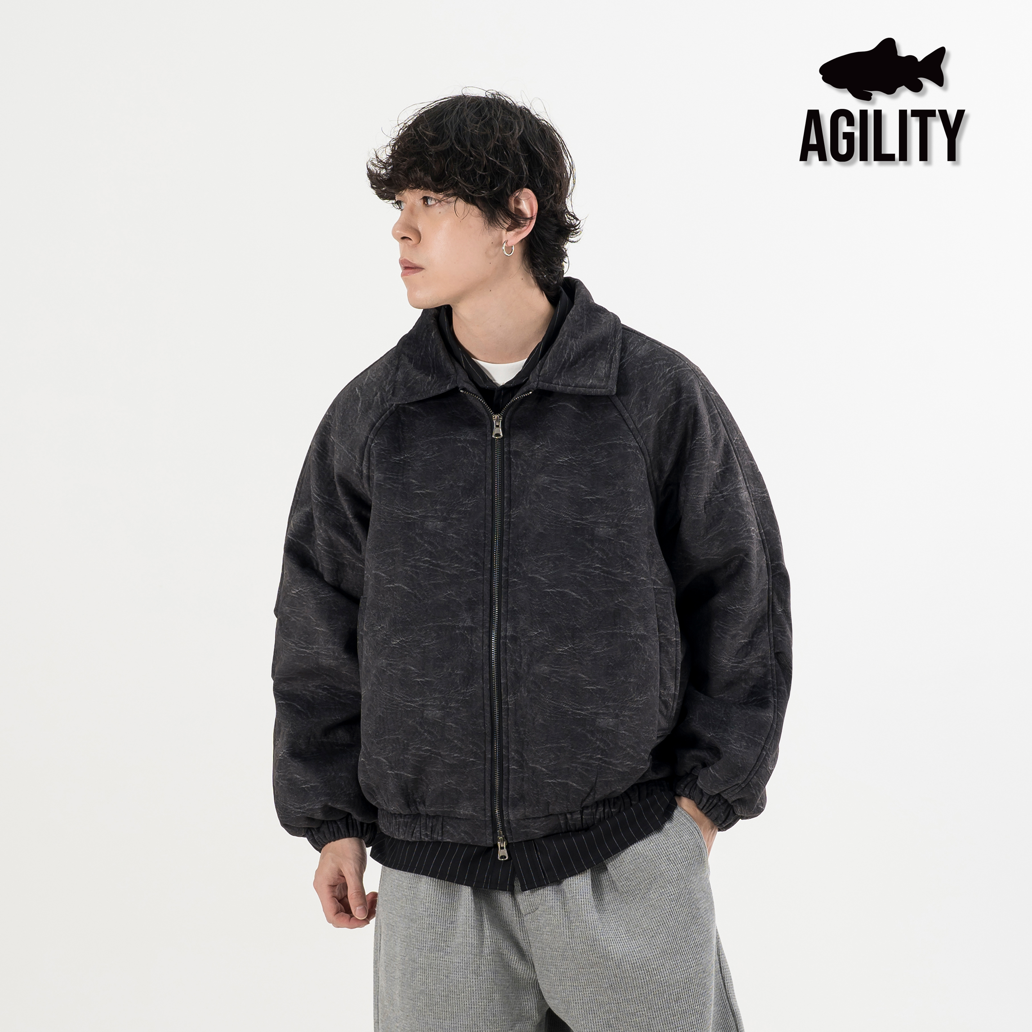 AGILITY Woolen Padded Zip Jacket 毛呢 鋪棉外套 [AJ58]